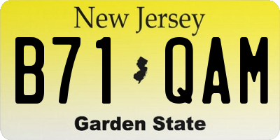 NJ license plate B71QAM