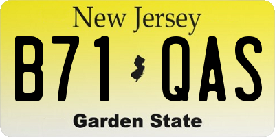 NJ license plate B71QAS