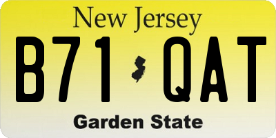 NJ license plate B71QAT