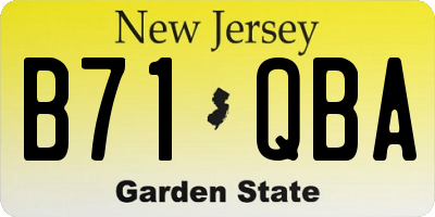 NJ license plate B71QBA