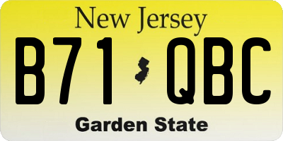 NJ license plate B71QBC