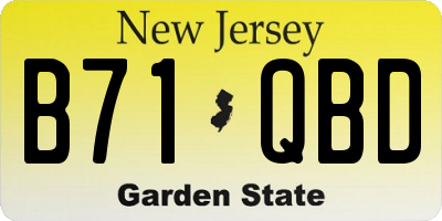 NJ license plate B71QBD