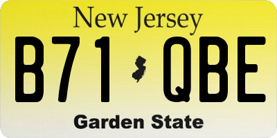 NJ license plate B71QBE