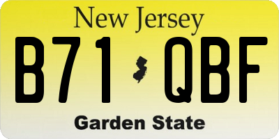 NJ license plate B71QBF