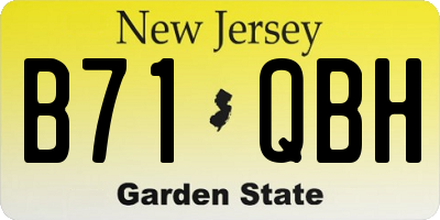 NJ license plate B71QBH