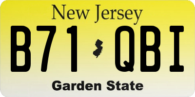 NJ license plate B71QBI
