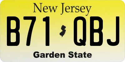NJ license plate B71QBJ