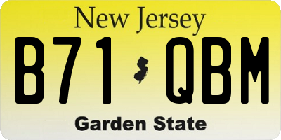 NJ license plate B71QBM