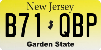 NJ license plate B71QBP