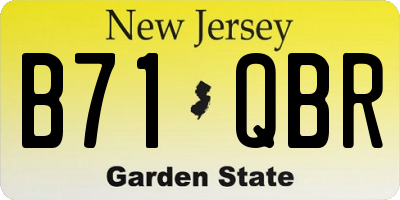 NJ license plate B71QBR