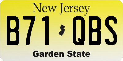 NJ license plate B71QBS