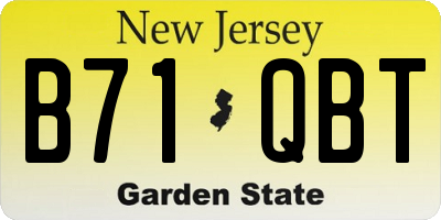 NJ license plate B71QBT