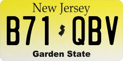 NJ license plate B71QBV