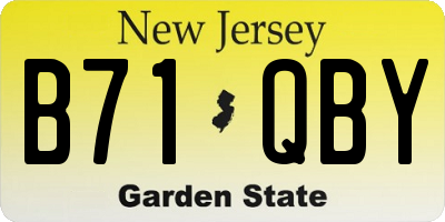 NJ license plate B71QBY