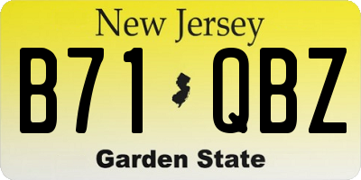 NJ license plate B71QBZ