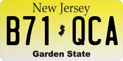 NJ license plate B71QCA