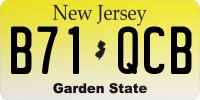 NJ license plate B71QCB