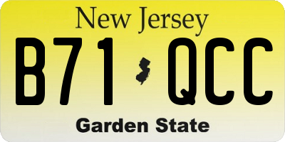 NJ license plate B71QCC