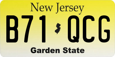 NJ license plate B71QCG