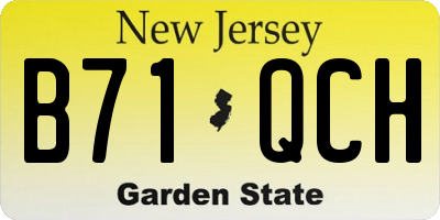 NJ license plate B71QCH