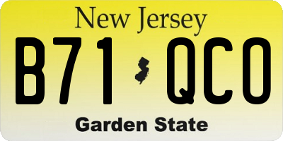 NJ license plate B71QCO