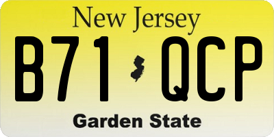 NJ license plate B71QCP