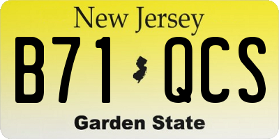 NJ license plate B71QCS