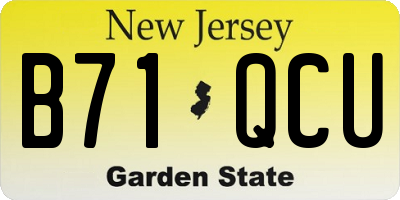 NJ license plate B71QCU