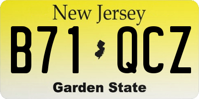 NJ license plate B71QCZ