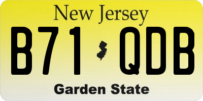 NJ license plate B71QDB