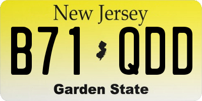 NJ license plate B71QDD