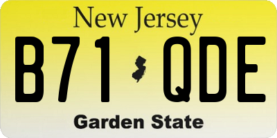 NJ license plate B71QDE