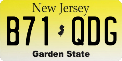 NJ license plate B71QDG