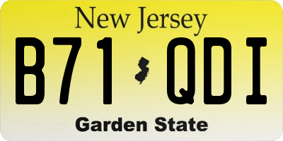 NJ license plate B71QDI
