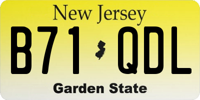NJ license plate B71QDL