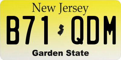 NJ license plate B71QDM