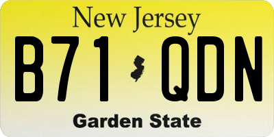 NJ license plate B71QDN