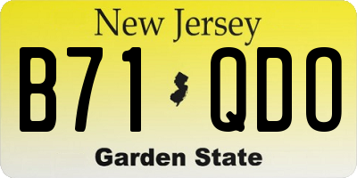 NJ license plate B71QDO