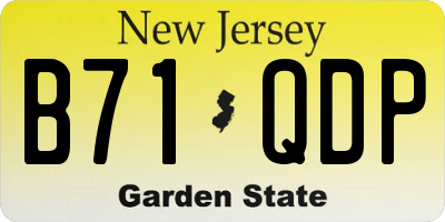 NJ license plate B71QDP