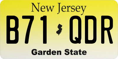 NJ license plate B71QDR