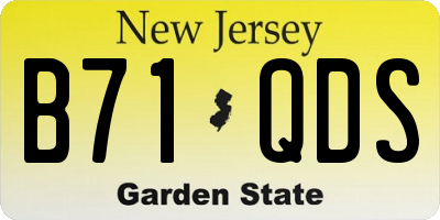 NJ license plate B71QDS