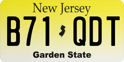 NJ license plate B71QDT