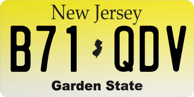 NJ license plate B71QDV