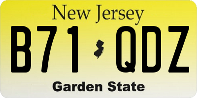 NJ license plate B71QDZ