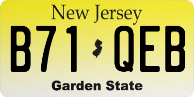 NJ license plate B71QEB