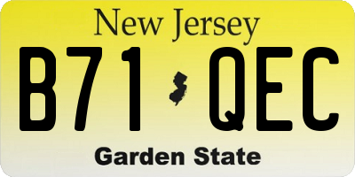 NJ license plate B71QEC