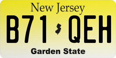 NJ license plate B71QEH