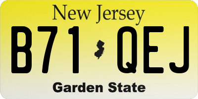 NJ license plate B71QEJ