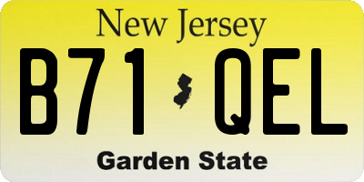 NJ license plate B71QEL