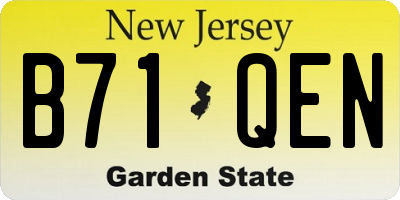 NJ license plate B71QEN